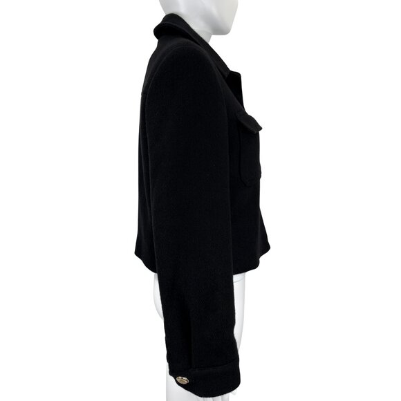 Zara Black Cropped Wool-Blend Button-Up Jacket – Size S - Picture 4 of 10